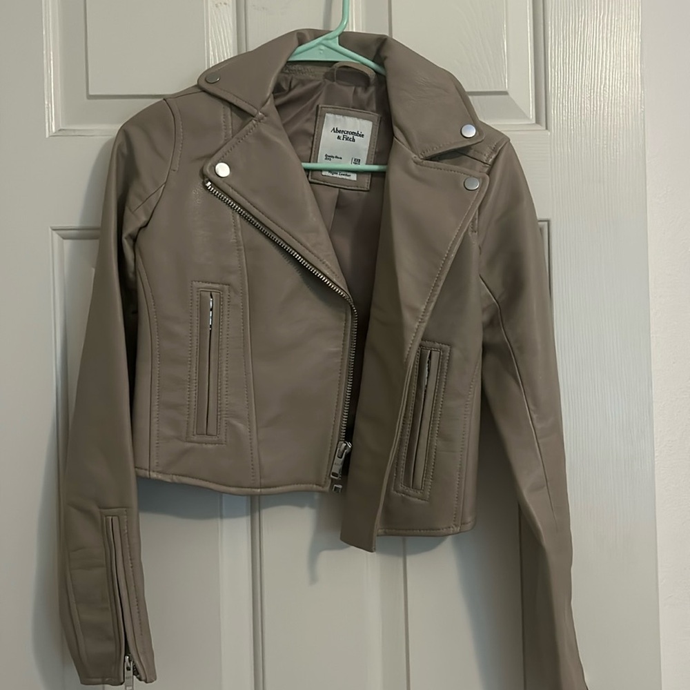 Abercrombie and Fitch motto leather jacket